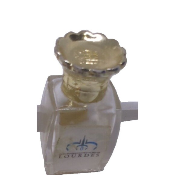 Empty Glass Bottle with the Virgin Eau de Lourdes 2.5" X 1.25" Holy Water - Picture 3 of 5